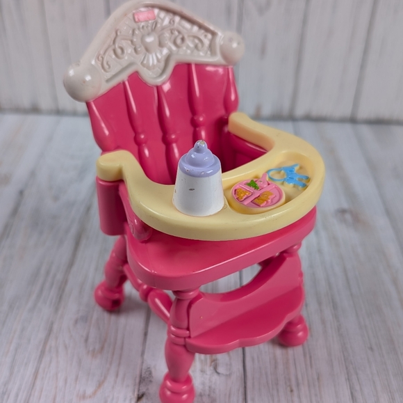 Fisher Price 2006 Mattel Doll House Pink Baby 6" High Chair - Picture 3 of 6
